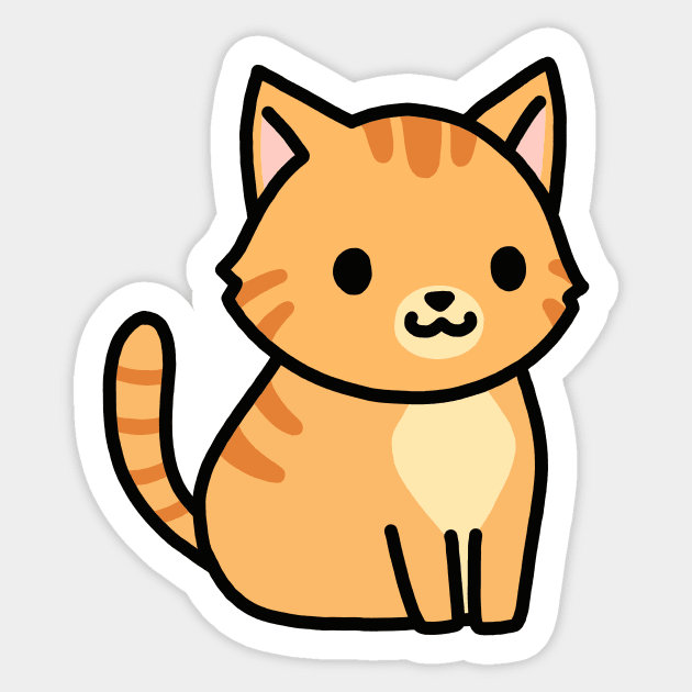 Orange Tabby Cat Sticker by littlemandyart